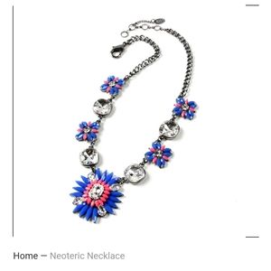 Amrita Singh Neoteric Statement Necklace in Blue & Fuschia w/Austrian Crystals